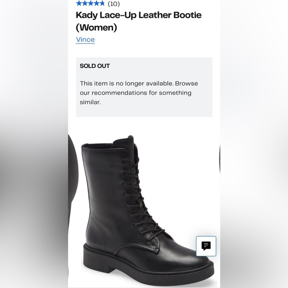 Vince Kady Lace-Up Leather Booties - 6M - Picture 7 of 12